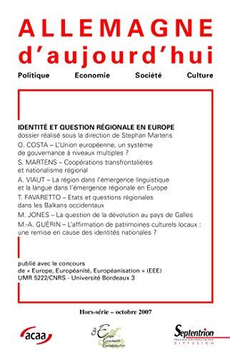 Allemagne d'aujourd'hui, hors-série. Identité et question régionale en Europe