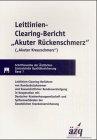 Leitlinien-Clearing-Bericht "Akuter Rückenschmerz"