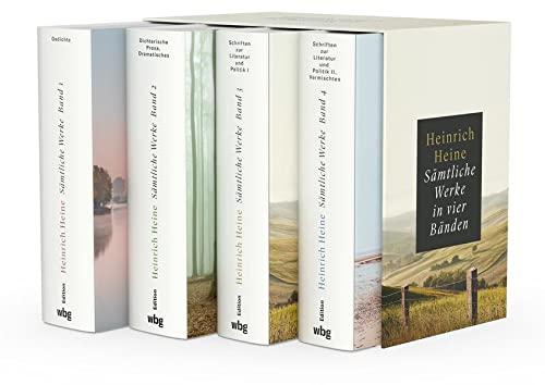 Heinrich Heine. Sämtliche Werke in vier Bänden. Leseausgabe im Schmuckschuber, hochwertig ausgestattet. Gesamtausgabe mit ausführlichen Kommentaren ausgewiesener Literatur-Spezialisten