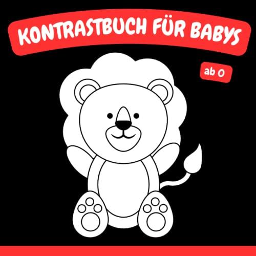 Kontrastbuch Baby - Fördern Sie die visuelle Entwicklung auf spielerische Weise: Babybuch nach Montessori mit Kontrastbildern in Schwarz-Weiß zur Unterstützung der Sehentwicklung von Babys ab 0 Monate