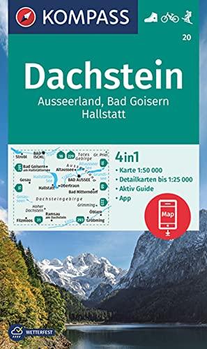 KOMPASS Wanderkarte 20 Dachstein, Ausseerland, Bad Goisern, Hallstatt 1:50000: 4in1 Wanderkarte mit Aktiv Guide und Detailkarten inklusive Karte zur ... Skitouren. (KOMPASS-Wanderkarten, Band 20)