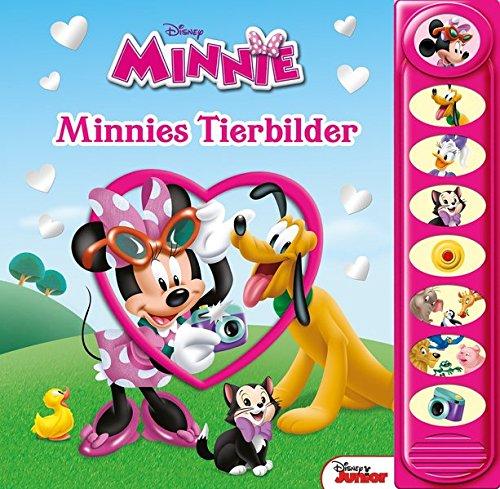 Disney Minnie - Minnies Tierbilder- 8-Button-Soundbuch ab 3 Jahren - interaktives Bilderbuch mit 8 witzigen Geräuschen zu Minnie und Daisys Foto-Abenteuer