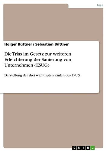 Die Trias im Gesetz zur weiteren Erleichterung der Sanierung von Unternehmen (ESUG): Darstellung der drei wichtigsten Säulen des ESUG