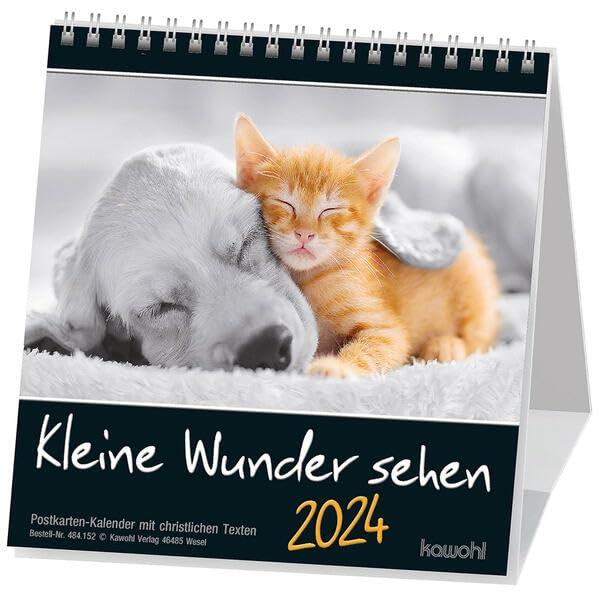 Kleine Wunder sehen 2024: Postkarten-Kalender mit christlichen Texten