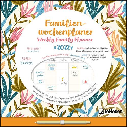 Familien Wochenkalender Flowers 2022 - Familien-Timer - Termin-Planer - Kinder-Kalender - Familien-Kalender - 30,5x30,5