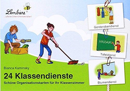 24 Klassendienste. Schöne Organisationskarten für Ihr Klassenzimmer