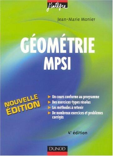 Géométrie MPSI : cours, méthodes et exercices corrigés