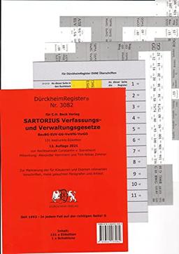 DürckheimRegister® SARTORIUS, Gesetze und §§: 131 Registeretiketten (sog. Griffregister) für deinen SARTORIUS, Mit den wichtigsten Gesetzen und ... (sog. Griffregister) für deinen SARTORIUS