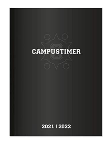 Campustimer Black - A6 Semester-Planer - Studenten-Kalender 2021/2022 - Notiz-Buch - schwarz - Weekly - Alpha Edition