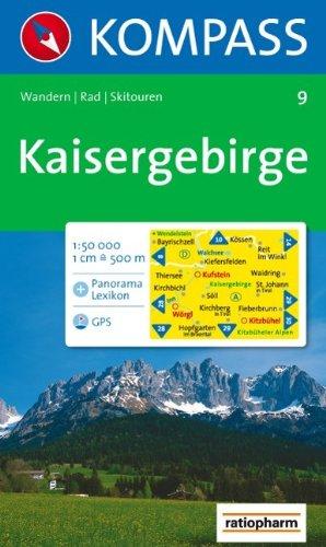 Kaisergebirge: Wander-, Rad- und Skitourenkarte. Mit Panorama. GPS-genau. 1:50.000