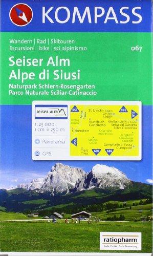 Seiser Alm / Alpe di Siusi 1 : 25 000: Naturpark Schlern-Rosengarten / Parco naturale Sciliar-Catinaccio. Wandern / Rad / Skitouren. Mit Panorama. GPS-geeignet