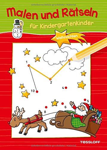 Malen und Rätseln für Kindergartenkinder. Weihnachten.: Suchen, Zählen, Zuordnen, Verbinden für Kinder ab 3 Jahren (Rätsel, Spaß, Spiele)