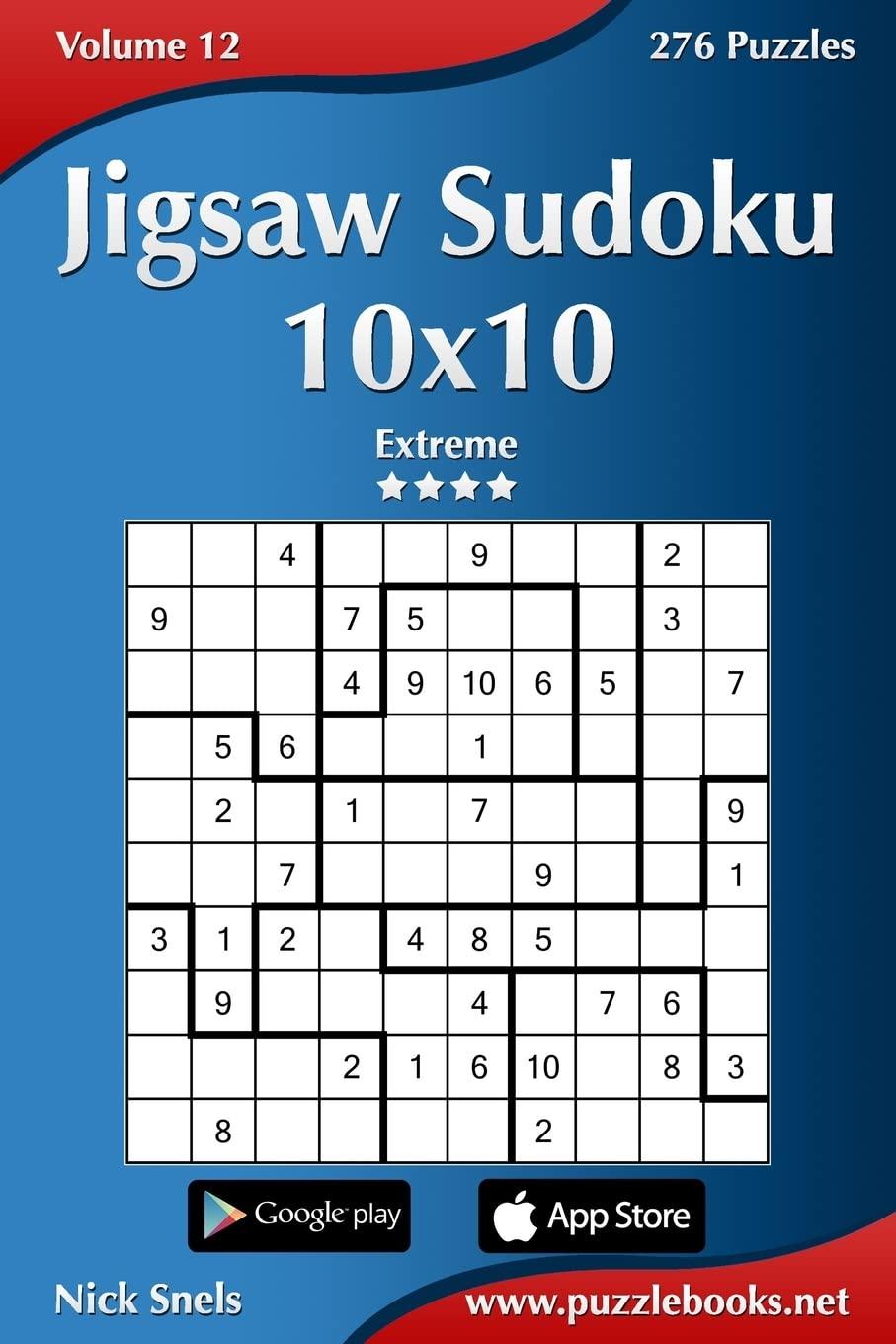 Jigsaw Sudoku 10x10 - Extreme - Volume 12 - 276 Puzzles