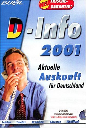 D- Info Frühjahr 2001. CD- ROM für Windows 95/98/ NT. Digitale Komfort Auskunft Deutschland