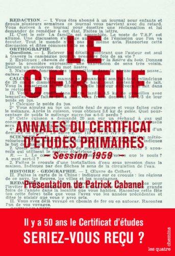 Le certif : annales du certificat d'études primaires : session 1959