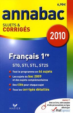 Français 1re séries technologiques STG, STI, STL, ST2S