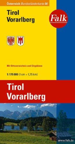 Falk Bundesländerkarte Österreich Tirol / Vorarlberg 1:175 000