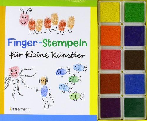 Finger-Stempeln für kleine Künstler-Set: Buch und 10 Stempelkissen