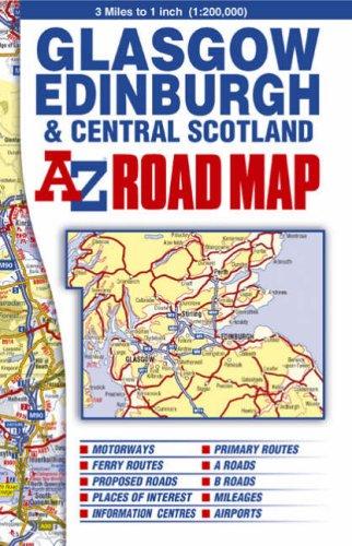 Glasgow Edinburgh and Central Scotland Road Map