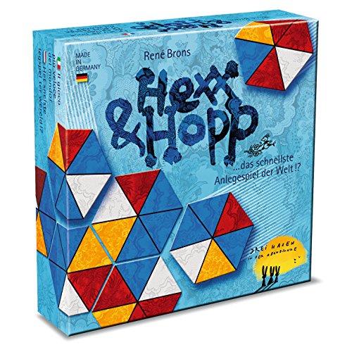 Drei Hasen i d Abendsonne DHA80015 - Hexx und Hopp - Das schnellste Anlegespiel der Welt, Brettspiel