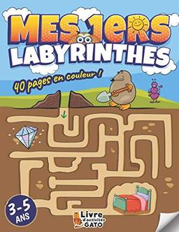 Labyrinthe enfants 3-5 ans: Livre en couleur | Des Labyrinthes d'animaux divertissants | Un livre enfant +3 ans éducatif pour les touts petit | livre d'activités Gato