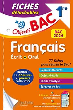 Français écrit + oral 1re : fiches détachables : bac 2024