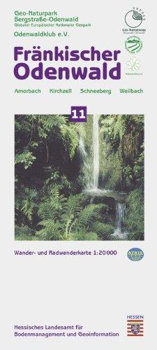 Topographische Freizeitkarten Hessen 1:20000. Naturpark Bergstrasse-Odenwald. Sonderblattschnitte auf der Grundlage der Topographischen Karte 1:25000 ... (1 : 20.000), Bl.11, Fränkischer Odenwald