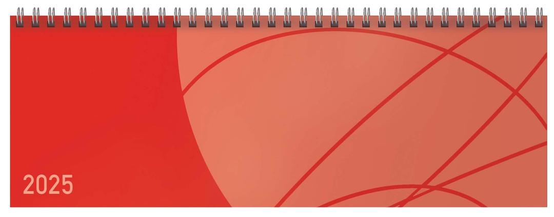 Tischkalender quer Professional Colourlux 2025 rot: 1 Woche 2 Seiten; Bürokalender; Tischquerkalender im Format: 29,8 x 10,5 cm