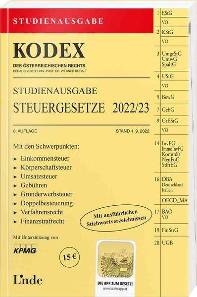 KODEX Studienausgabe Steuergesetze 2022/23: Studienausgabe (Kodex des Österreichischen Rechts)