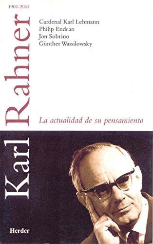 Karl Rahner : la actualidad de su pensamiento