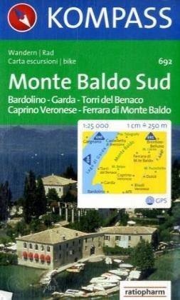 Monte Baldo Süd 1 : 25 000: Wander- und Bikekarte. Bardolino, Garda, Torri del Benaco, Caprino Veronese, Ferrara di Monte Baldo. GPS-genau