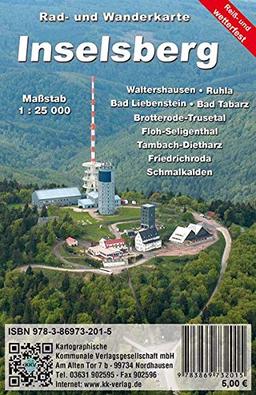 Inselsberg: Rad- und Wanderkarte (wetterfest)