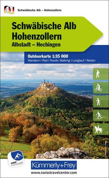 Schwäbische Alb - Hohenzollern Nr. 41 Outdoorkarte Deutschland 1:35 000: Albstadt, Hechingen, water resistant, free Download mit HKF Outdoor App (Kümmerly+Frey Outdoorkarten Deutschland)