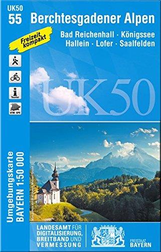 Amtliche Karte Berchtesgardener Alpen: Maßstab 1:50 000 (UK50 Umgebungskarte 1:50000 Bayern Topographische Karte Freizeitkarte Wanderkarte)