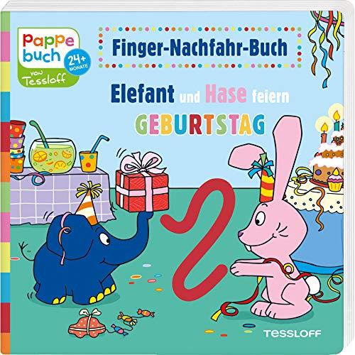 Finger-Nachfahr-Buch. Elefant und Hase feiern Geburtstag: Elefantastischer Lesespaß zum Staunen, Entdecken und Mitmachen (Bilderbuch ab 2 Jahre)