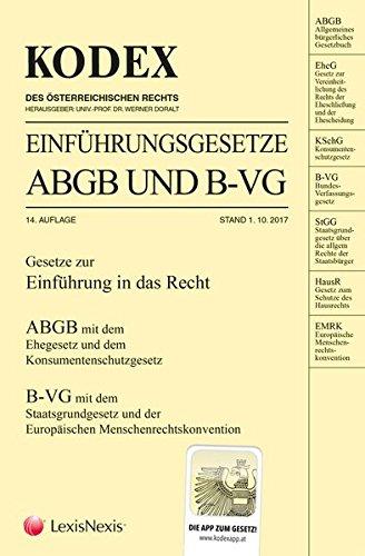 KODEX Einführungsgesetze ABGB und B-VG 2017/18