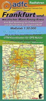 Radwanderkarte - Radfahren - Frankfurt und westlicher Main-Kinzig-Kreis: Von Bad Homburg bis Dreieich und von Bad Soden bis Langenselbold. Mit ... und dem Hölderlin-Pfad. 1:30000