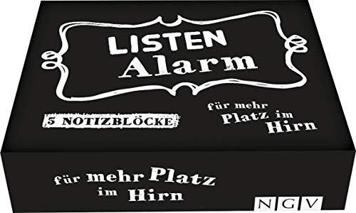 Listenalarm • Die Zettelbox für mehr Platz im Gehirn: 5 cool gestaltete Notizblöcke mit je 60 Blatt