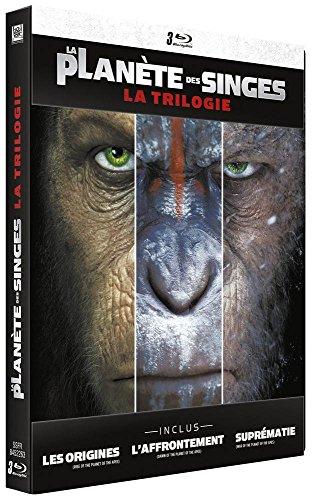 Coffret la planète des singes 3 films : les origines ; l'affrontement ; suprématie [Blu-ray] [FR Import]