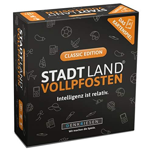 DENKRIESEN - Stadt Land VOLLPFOSTEN - Das Kartenspiel - Classic Edition | Geschenkidee | Stadt Land Fluss | Kartenspiel | Familienspiel | Geburtstagsgeschenk | Reisespiel