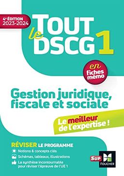 Tout le DSCG 1 gestion juridique, fiscale et sociale : en fiches mémo : 2023-2024