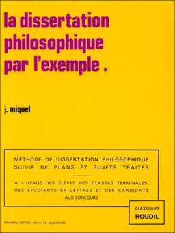 La dissertation philosophique pr l'exemple