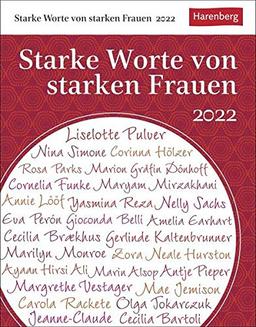 Starke Worte von starken Frauen Tagesabreißkalender 2022 - Zitate und Kurzbiografien - Wissenskalender - Tischkalender zum Aufstellen oder Aufhängen - 12,5 x 16 cm