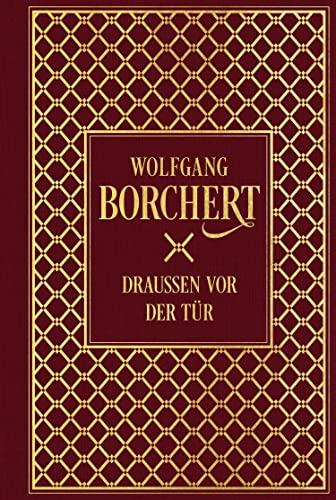 Draußen vor der Tür: Leinen mit Goldprägung