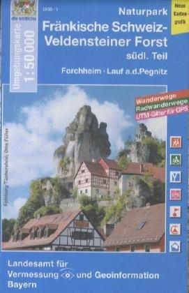 UK50-11 Naturpark Fränkische Schweiz-Veldensteiner Forst, südl.Teil: Forchheim, Lauf a.d.Pegnitz, Veldenstein, Hersbruck, Ebermannstadt, Waischenfeld, ... Erlangen, Baiersdorf, Gräfenberg, Betzenstein