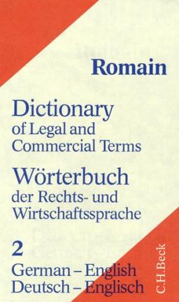 Wörterbuch der Rechts- und Wirtschaftssprache, Tl.2, Deutsch-Englisch