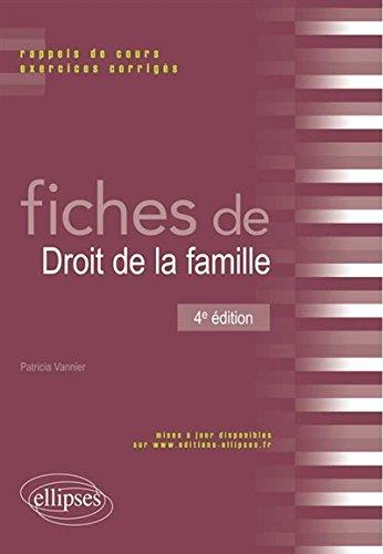 Fiches de droit de la famille : rappels de cours et exercices corrigés