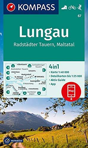 KV WK 67 Lungau, Radstädter Tauern, Maltatal 40T: 4in1 Wanderkarte 1:40000 mit Aktiv Guide und Detailkarten inklusive Karte zur offline Verwendung in ... Skitouren. (KOMPASS-Wanderkarten, Band 67)