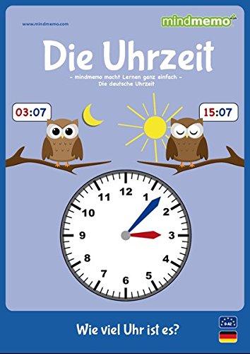 mindmemo Lernfolder - Die Uhrzeit - Grundschule - Zusammenfassung: genial-einfache Lernhilfe - PremiumEdition (foliert) - Din A4 6-seiter + selbstklebender Abhefter