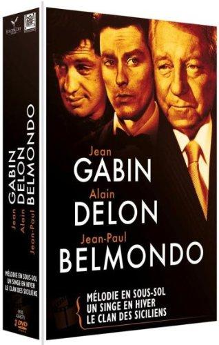 Coffret gabin, delon, belmondo ; un singe en hiver ; melodie en sous-sol ; le clan des siciliens [FR Import]